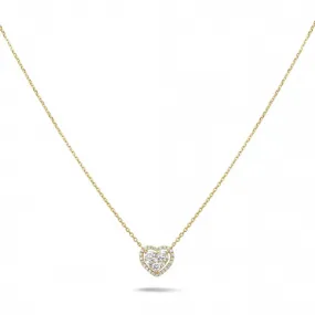 0.65 quilates colgante en forma de corazón con diamantes redondos en oro amarillo 