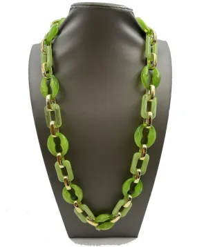 COLLARES LARGOS DE MUJER CON ESLABON CALABROTE VERDES TONO PASTEL